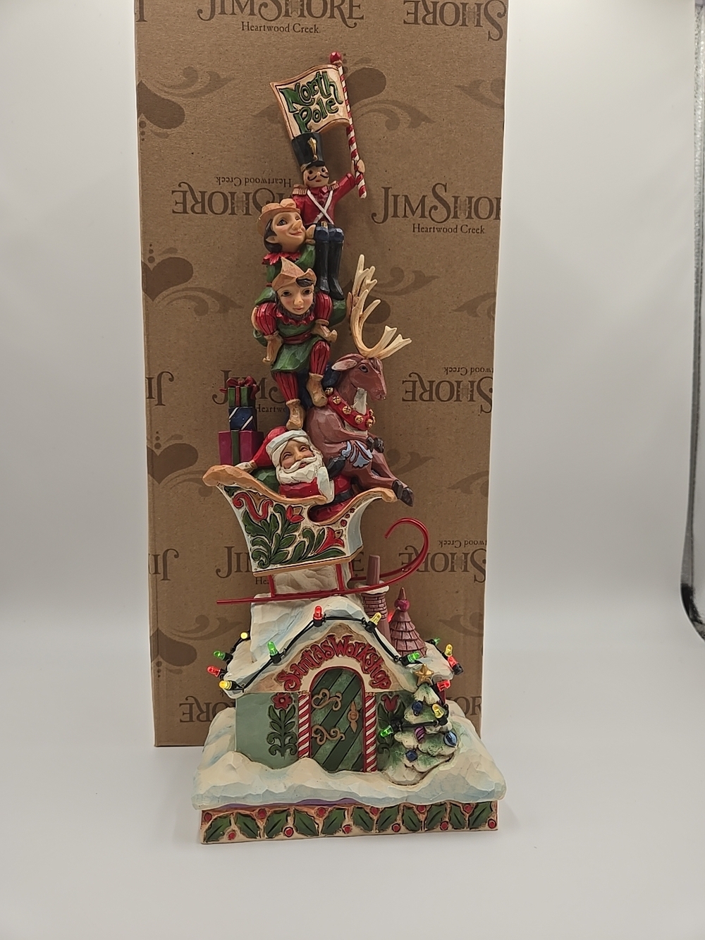 Jim Shore "Heaped With Holiday Cheer" Stacked Figurine ORIGINAL BOX-READ